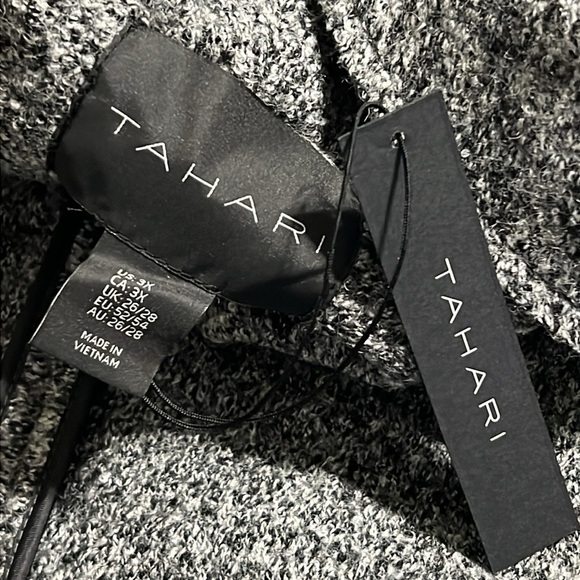 TAHARI womens plus size 3X heather grey open front wool blend longline vest NWT - Picture 6 of 8